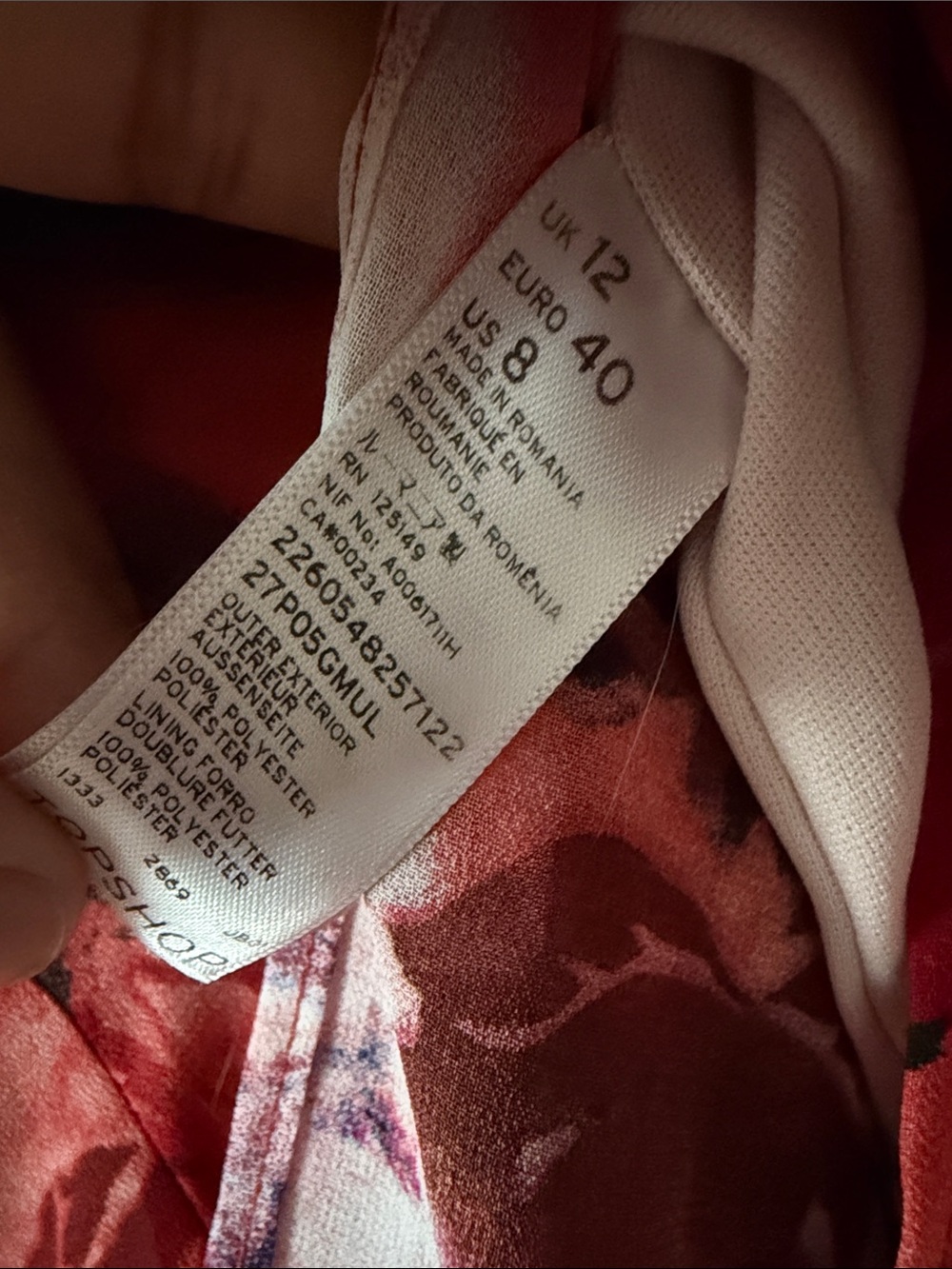 Topshop Red Floral High-Low Skirt - Picture 5 of 6